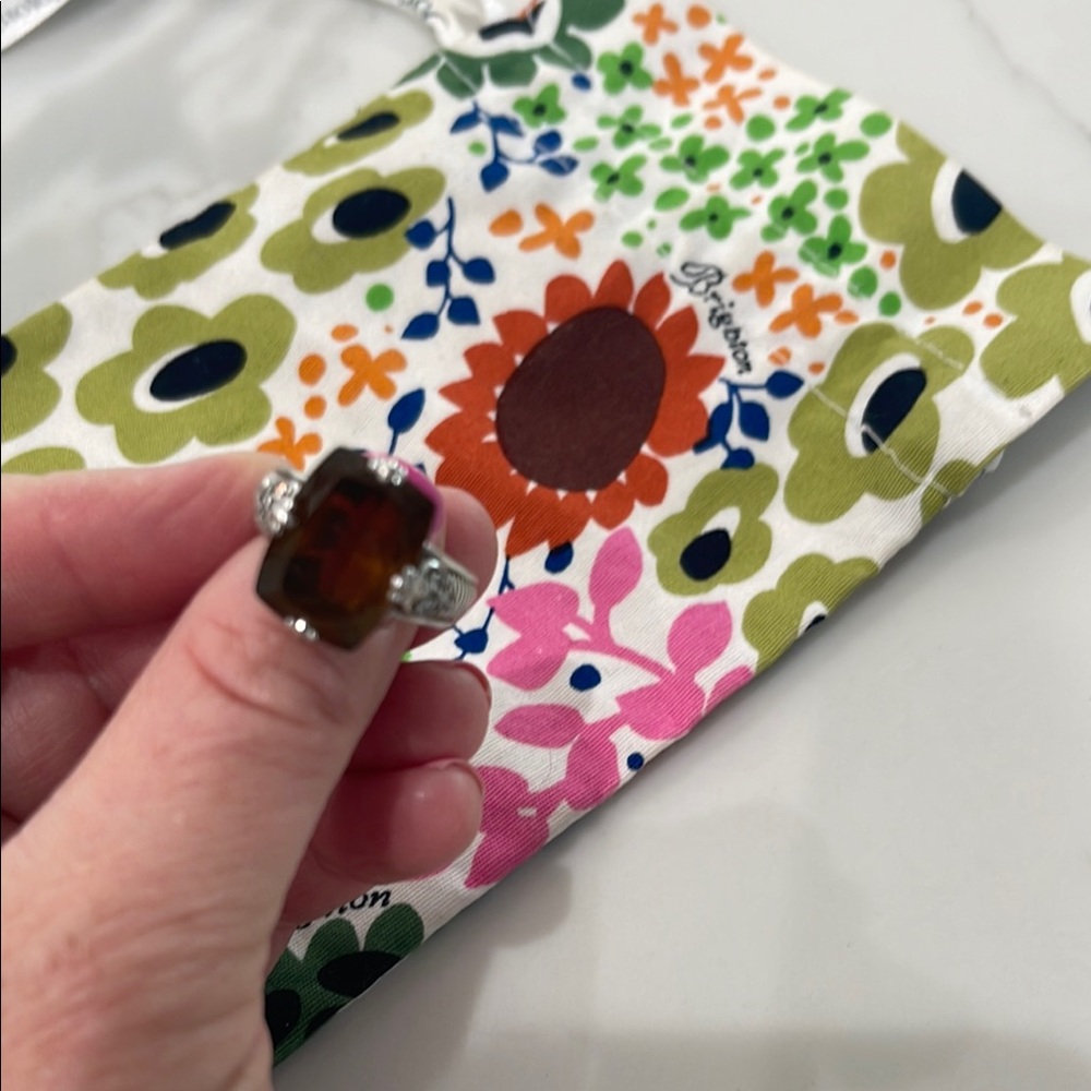 Brown Gemstone Silver Ring